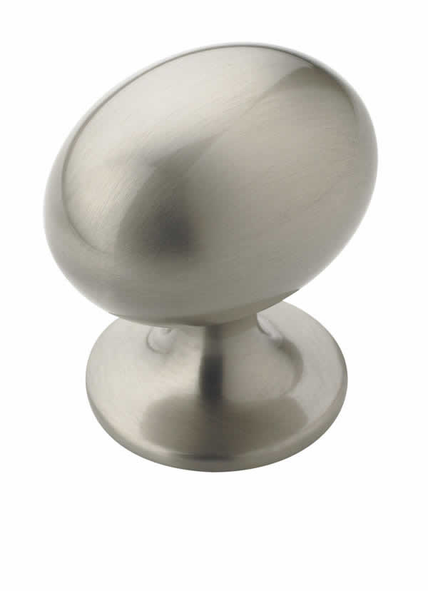 Amerock Allison Value 1 3/8 Inch Satin Nickel Football Cabinet Knob