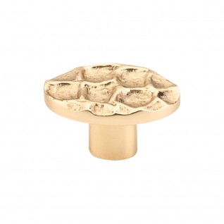 Top Knobs TK298BR Cobblestone Oval Knob Large 2 5/8 Inch Polished Brass