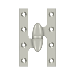 Deltana 5 Inch x 3 1/4 Inch Left Hand, Olive Knuckle Hinge, Brushed Nickel