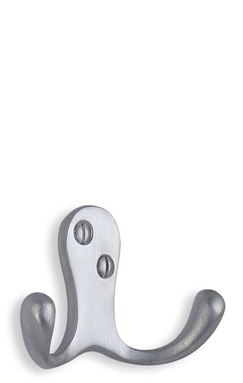 Beslagsboden Classic Basic 1 3/4 Inch Double Coat Hook - Brushed Chrome