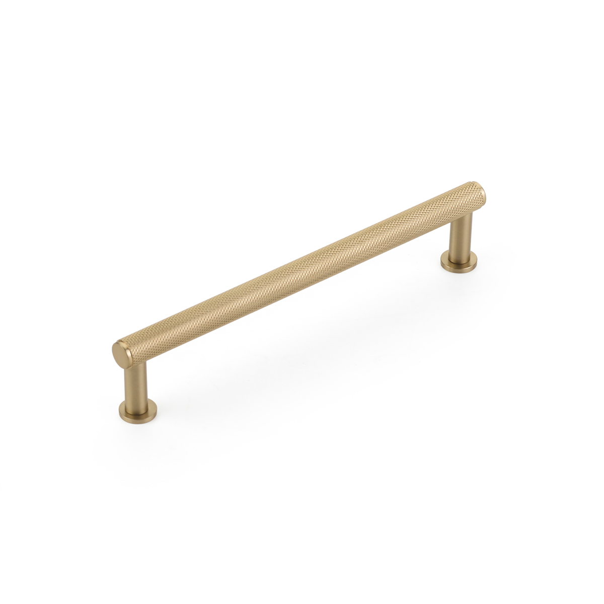 Schaub Pub House, 6 Inch cc, Knurled Signature Satin Brass Pull