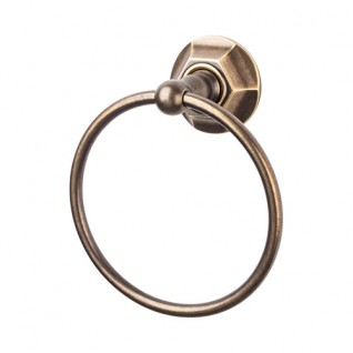 Top Knobs ED5GBZB Edwardian Hex Towel Ring German Bronze