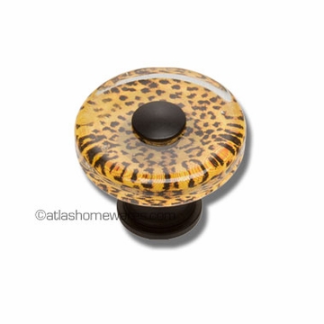 Atlas Homewares Dream Glass Collection: Cheetah Round Knob
