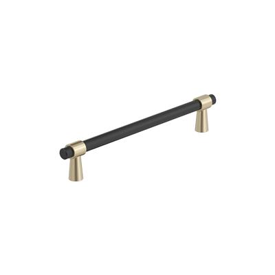 Amerock Mergence 6-5/16 Inch cc Cabinet Pull Matte Black/Golden Champagne