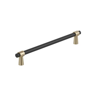 Amerock Mergence 7-9/16 Inch cc Cabinet Pull Matte Black/Golden Champagne