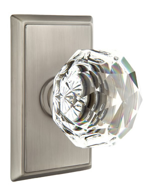 Emtek Diamond Crystal with Rectangular Rosette