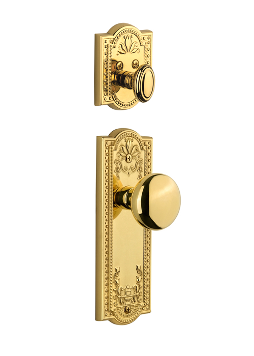 Grandeur Parthenon Handleset with Fifth Avenue Knob - (Interior Half Only, with Deadbolt)