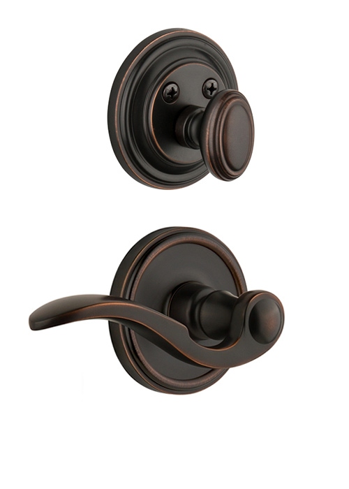 Grandeur Georgetown Handleset with Bellagio Lever - (Interior Half Only, with Deadbolt)
