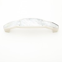 Schaub Mother of Pearl Inlay Pull 6 inch cc Polished Nickel