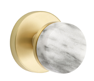 Emtek Conical Marble Door Knob with Disk Rosette