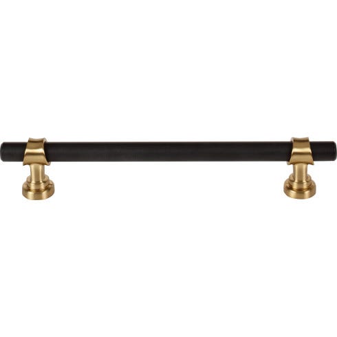 Top Knobs M2728 Bit Pull 6 5/16 Inch CC Flat Black and Honey Bronze