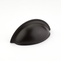 Schaub Atherton 3 inch CC Knurled Edge Cup Pull in Oil Rubbed Bronze