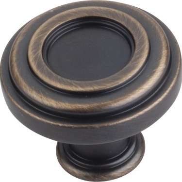 Hardware Resources Ring Lafayette 1-3/8 Inch Cabinet Knob - Antique Brushed Satin Brass