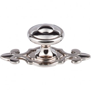 Top Knobs M2136 Britannia Canterbury Knob 1 1/4 Inch w/ Backplate Polished Nickel