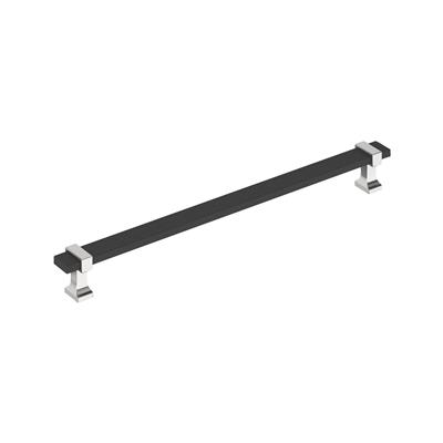 Amerock Overton 10-1/16 Inch cc Cabinet Pull Polished Chrome/Brushed Matte Black