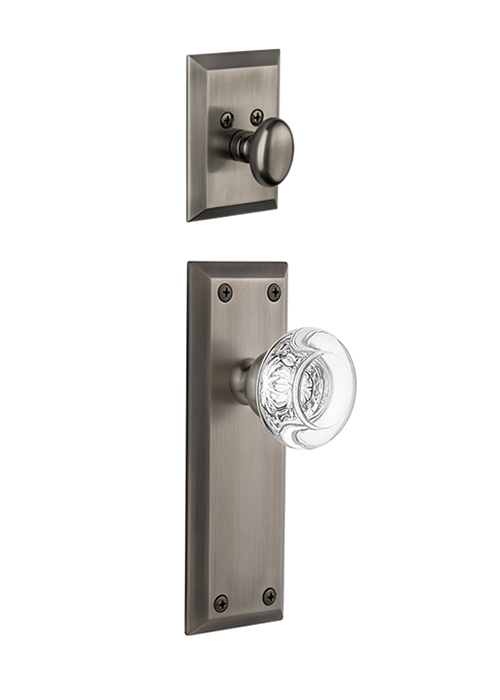 Grandeur Fifth Avenue Handleset with Berdeaux Knob - (Interior Half Only, with Deadbolt)