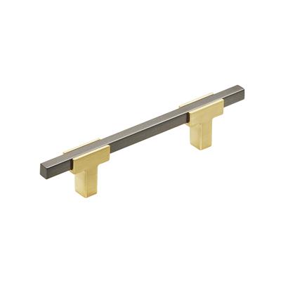 Amerock Urbanite 3-3/4 Inch cc Cabinet Pull Brushed Gold/Black Chrome