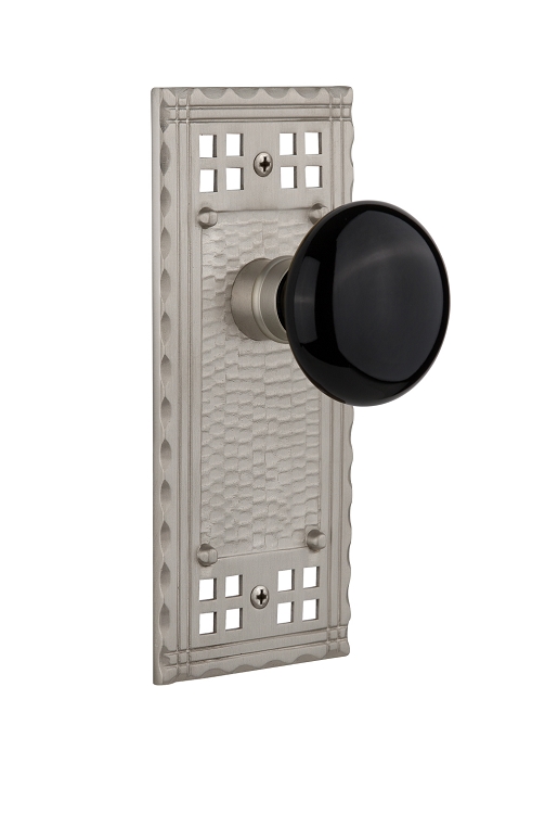 Nostalgic Warehouse Craftsman Plate with Black Porcelain Knob