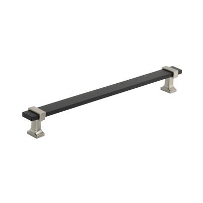 Amerock Overton 8-13/16 Inch cc Cabinet Pull Brushed Matte Black/Satin Nickel