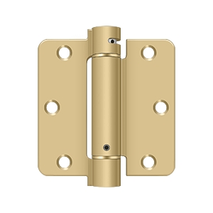 Deltana 3 1/2 x 3 1/2 Inch 1/4 Inch Radius Corner Single Action, Steel Spring Hinge - Each