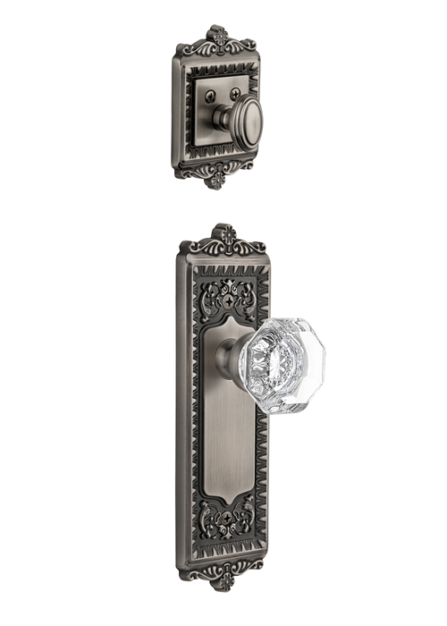 Grandeur Windsor Handleset with Chambord Knob - (Interior Half Only, with Deadbolt)