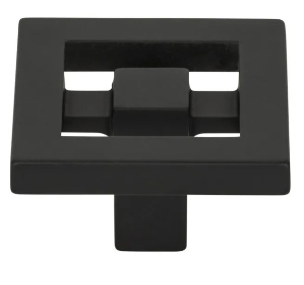 Atlas Homewares Nobu Square Knob 1 3/8 Inch Matte Black