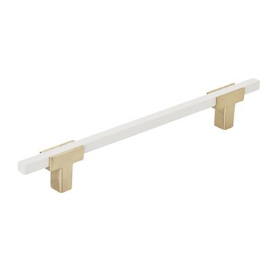 Amerock Urbanite 6-5/16 Inch cc Cabinet Pull Brushed Gold/White