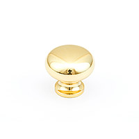 Schaub Traditional Designs Round Knob 1 1/4 inch dia Polished Brass