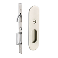 Emtek Narrow Modern Oval Pocket Door Hardware