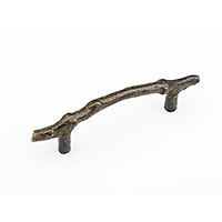 Schaub Cast Bronze Mountain 4 inch CC Stick Cabinet Pull in Antique Bronze