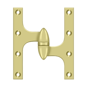 Deltana Olive Knuckle 6 Inch x 5 Inch Right Hand Hinge, Polished Brass