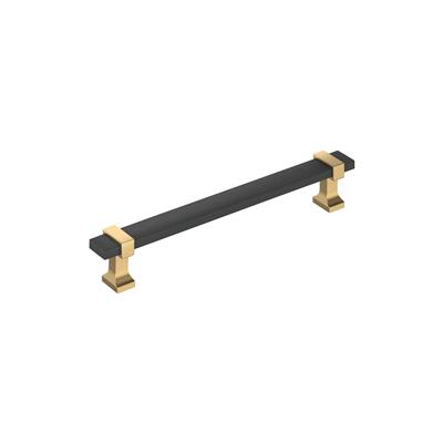 Amerock Overton 6-5/16 Inch cc Cabinet Pull Brushed Matte Black/Champagne Bronze