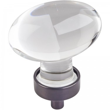 Hardware Resources Harlow 1-5/8 Inch Glass Oval Cabinet Knob - Brushed Oil-Rubbed Bronze
