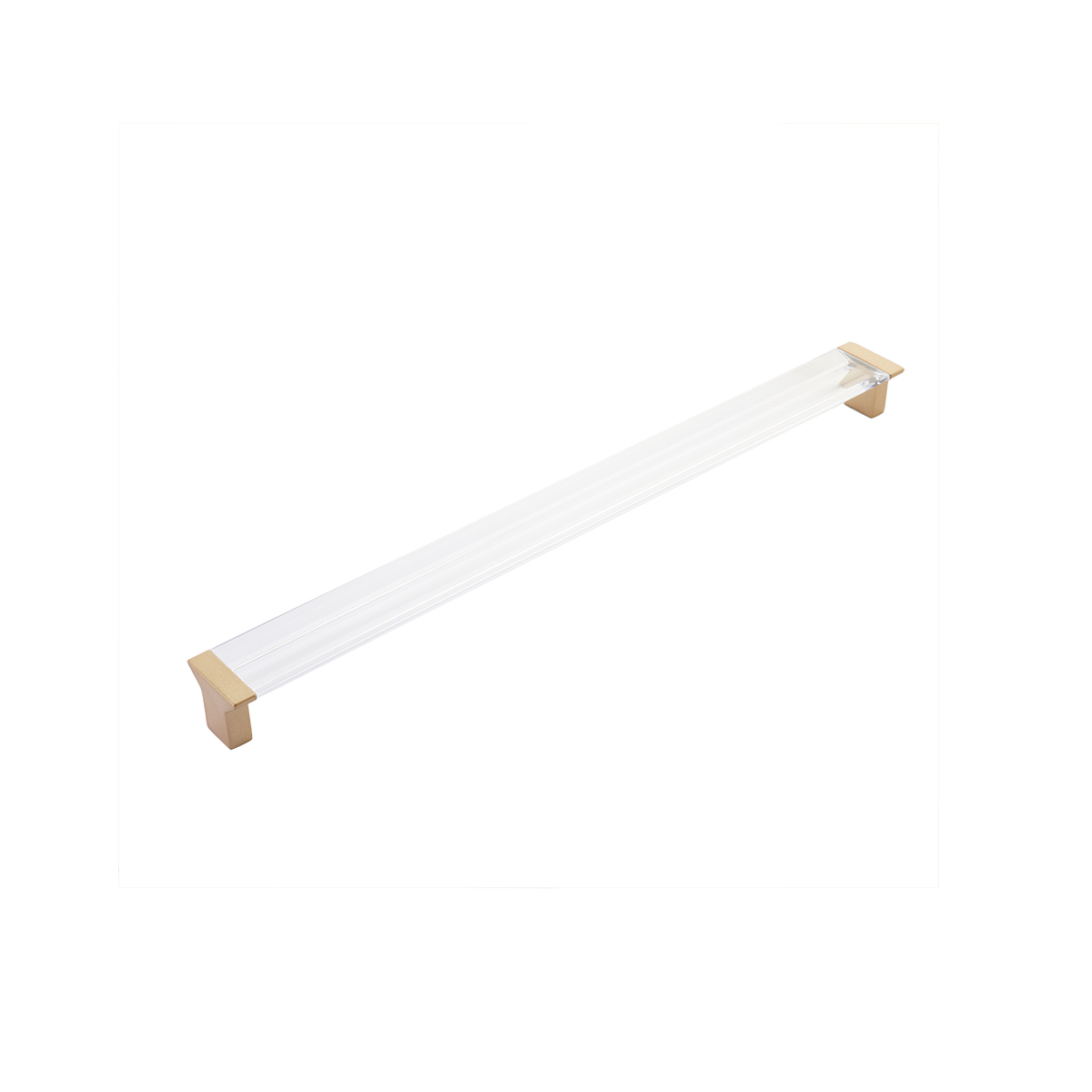 Positano, Pull, 320 mm cc, Clear, Signature Satin Brass finish