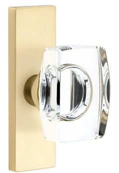 Emtek Windsor Crystal Door Knob with 1.5 Inch x 5 Inch Stretto Rosette