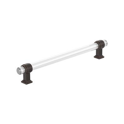 Amerock Glacio 8 Inch cc Cabinet Pull Clear/Oil-Rubbed Bronze
