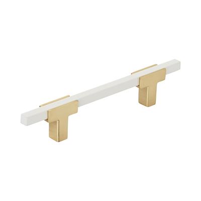 Amerock Urbanite 3-3/4 Inch Cabinet Pull Brushed Gold/White