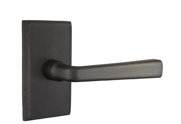 Emtek Sandcast Bronze Cimarron Lever Handle with Style 3 Rosette