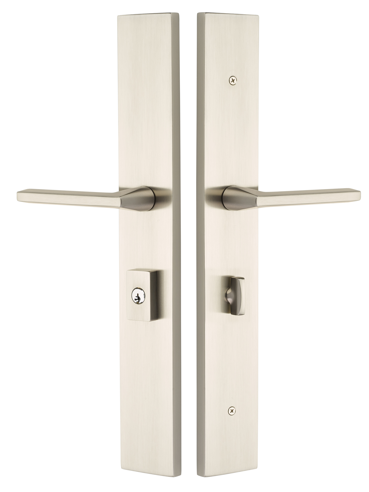 Emtek Large Modern Rectangular 2.5 x 17.5 Multi-Point Entry Set - Lock Below