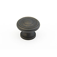 Schaub Traditional Designs Round Knob 1 1/2 inch dia Distressed Bronze