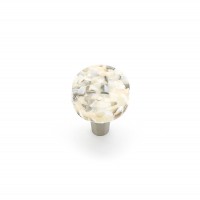 Schaub Ice 1 1/2 inch Round Knob in Sable Pebbles with Stainless Steel Stem