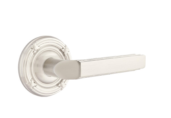 Emtek Milano Lever with Ribbon & Reed Rosette