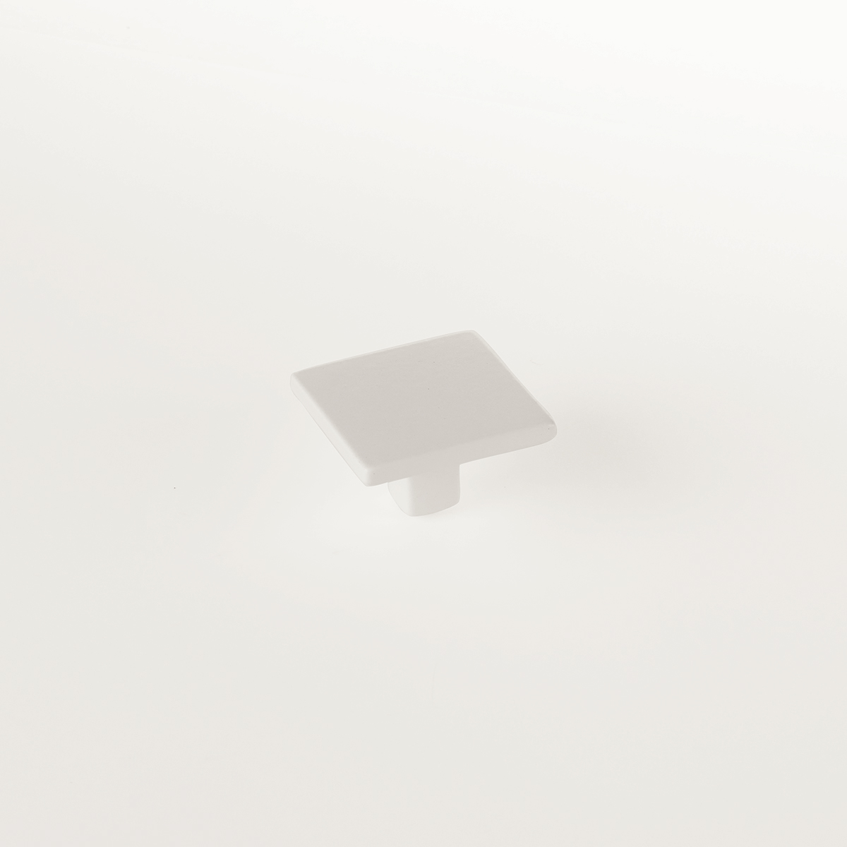 Armadio, Square Knob, 1-3/8 Inch diameter, Matte White finish