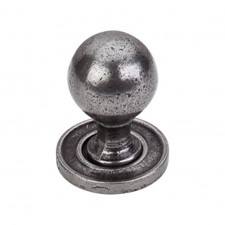 Top Knobs Britannia M50 Paris Knob Smooth 1 1/4 Inch With Backplate Cast Iron