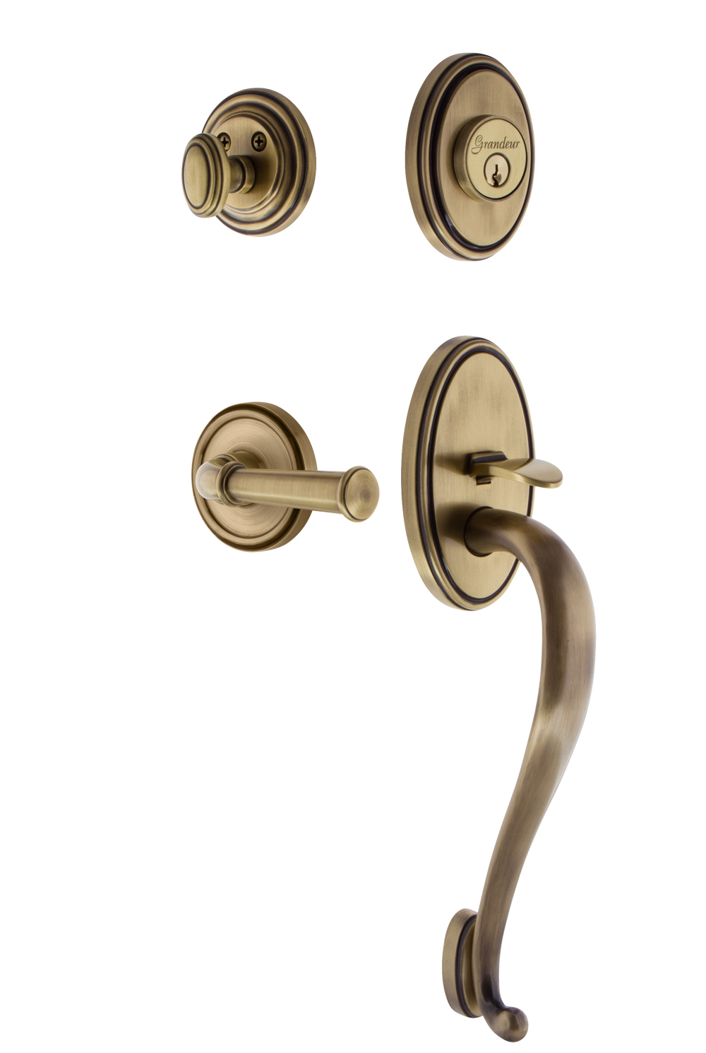 Grandeur Georgetown Handleset with S Grip and Georgetown Interior Plates