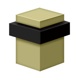 Square Universal Floor Bumper 2 1/2 Inch, Solid Brass