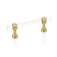 Schaub Lumiere Transitional Adjustable pull 4 inch cc Satin Brass