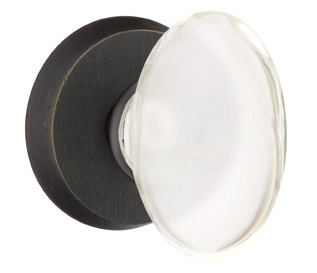 Emtek Sandcast Hampton Door Knob with Style 2 Rosette