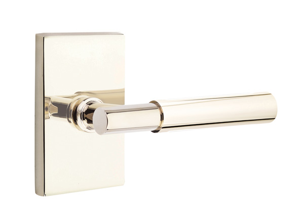 Emtek Myles Lever Handle with Modern Rectangular Rosette