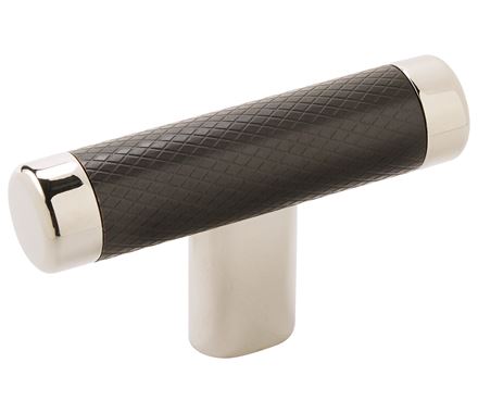 Amerock Esquire 2 5/8 Inch Cabinet Knob Polished Nickel/Black Bronze